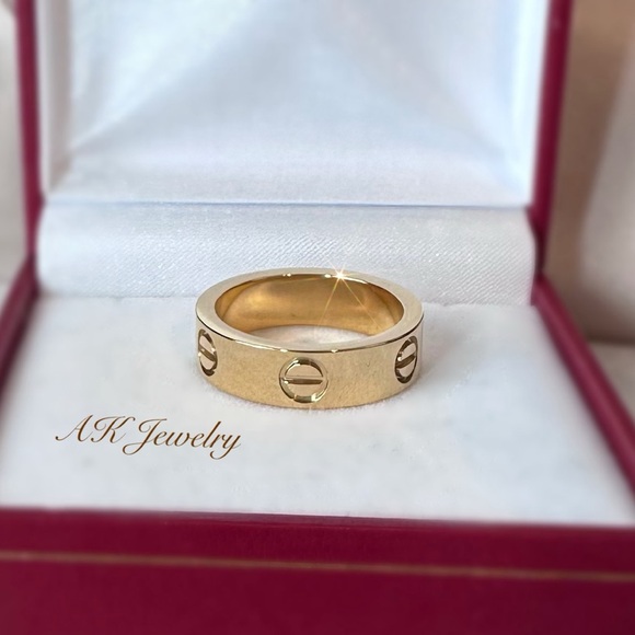 💎LUXURY MEDIUM WIDTH GOLD Screw RING, Screw Design, GOLD Plated - Picture 2 of 7